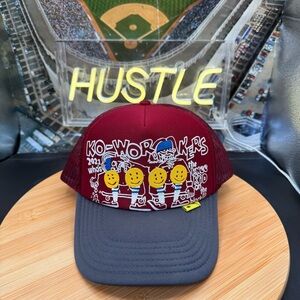 KAPITAL KO-WORKING TRUCKER HAT ‘BURGUNDY